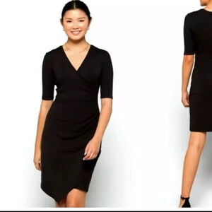 Goldray Asymmetrical Blaise Ribbed Knit Black Dress size Large